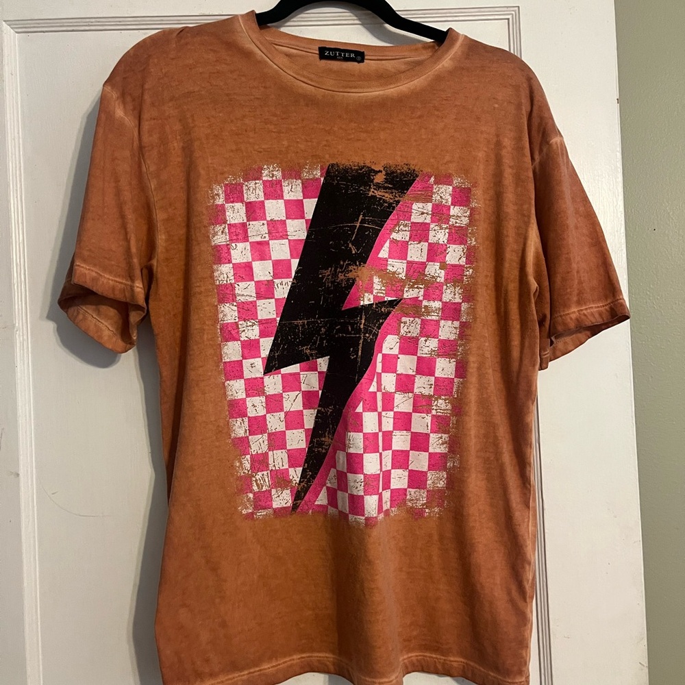 Distressed Orange Graphic Tee